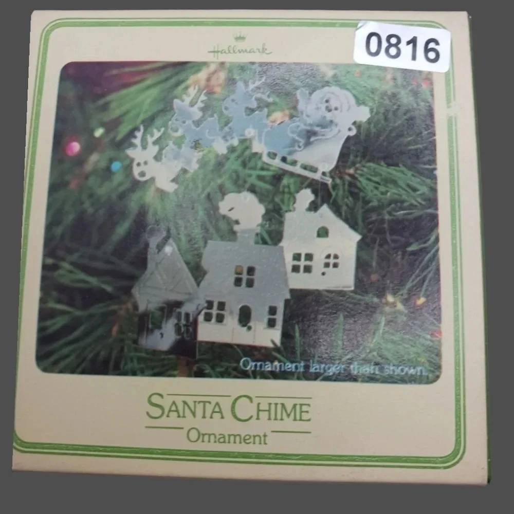 Hallmark santa chime ornament set of 2 1980